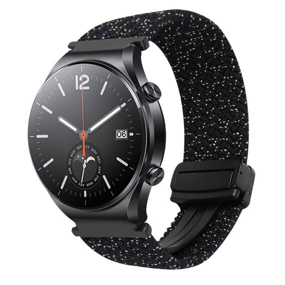Per Xiaomi Watch S1 22mm Cinturino per orologio intrecciato con fibbia magnetica (stelle nere)