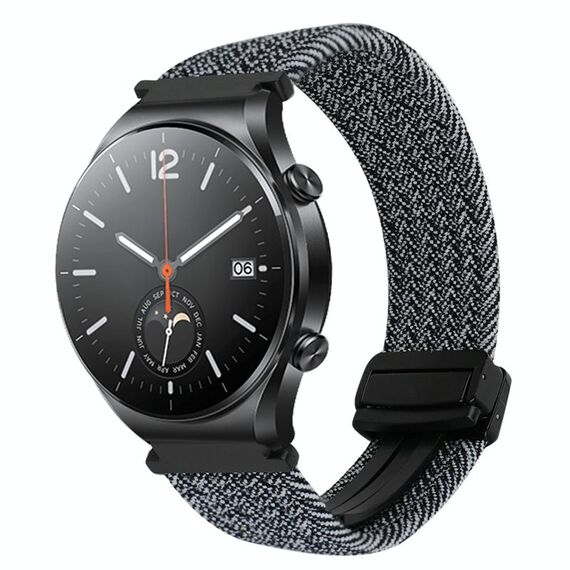 Per Xiaomi Watch S1 22mm cinturino per orologio con fibbia magnetica intrecciata (nero grafite)