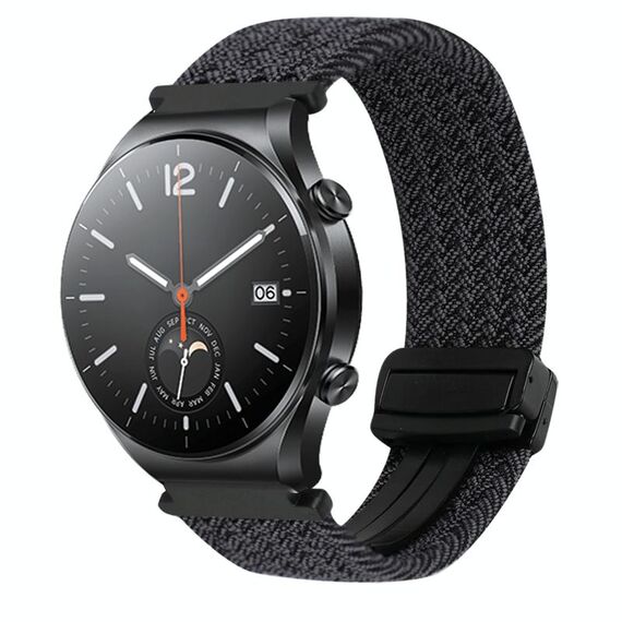 Per Xiaomi Watch S1 22mm cinturino per orologio con fibbia magnetica intrecciata (nero)