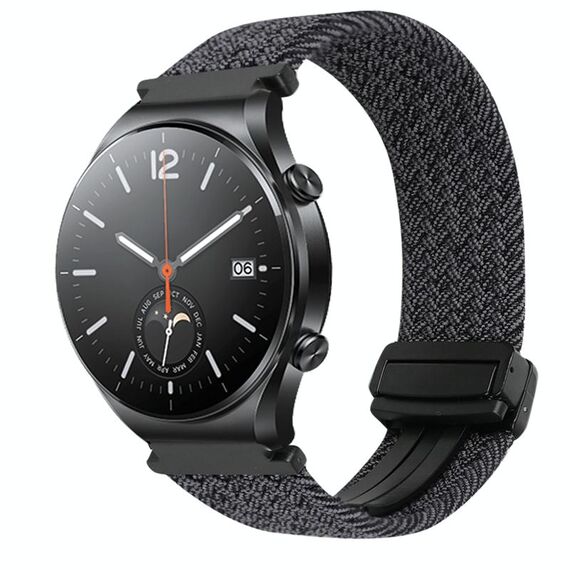 Per Xiaomi Watch S1 22mm cinturino per orologio intrecciato con fibbia magnetica (rosso vino)