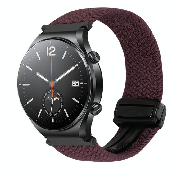 Per Xiaomi Watch S1 22mm Cinturino per orologio intrecciato con fibbia magnetica (Drop Cherry)