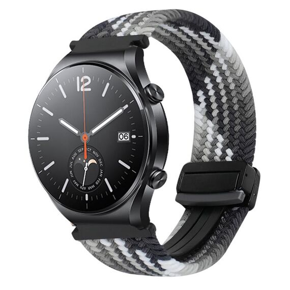 Per Xiaomi Watch S1 22mm cinturino per orologio con fibbia magnetica intrecciata (nero abbagliante)
