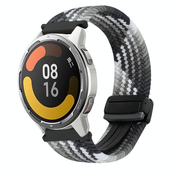Per Xiaomi Watch Color 2 22mm Cinturino per orologio intrecciato con fibbia magnetica (nero abbagliante)