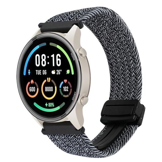 Per Xiaomi Watch Sport 22mm Cinturino per orologio intrecciato con fibbia magnetica (nero grafite)