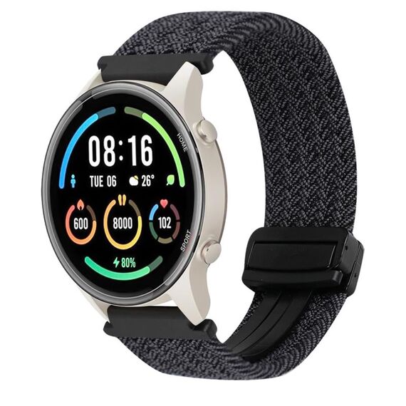 Per Xiaomi Watch Sport 22mm Cinturino per orologio intrecciato con fibbia magnetica (nero)