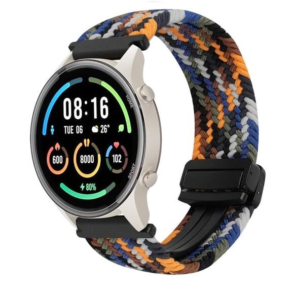 Per Xiaomi Watch Sport 22mm Cinturino per orologio intrecciato con fibbia magnetica (mimetico colorato)