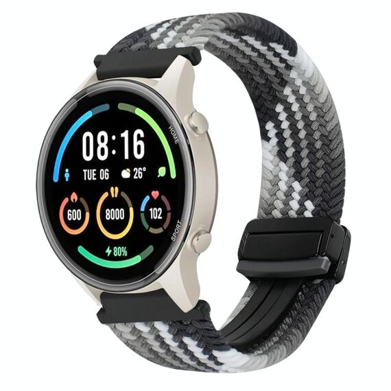 Per Xiaomi Watch Sport 22mm Cinturino per orologio intrecciato con fibbia magnetica (nero abbagliante)