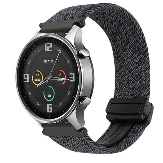 Per Xiaomi Watch Color 22mm Cinturino per orologio intrecciato con fibbia magnetica (rosso vino)