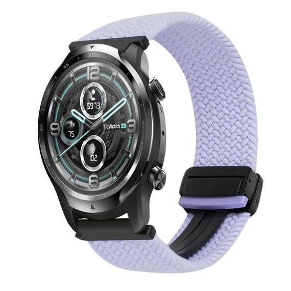 Per Ticwatch Pro 22mm cinturino per orologio intrecciato con fibbia magnetica (viola)