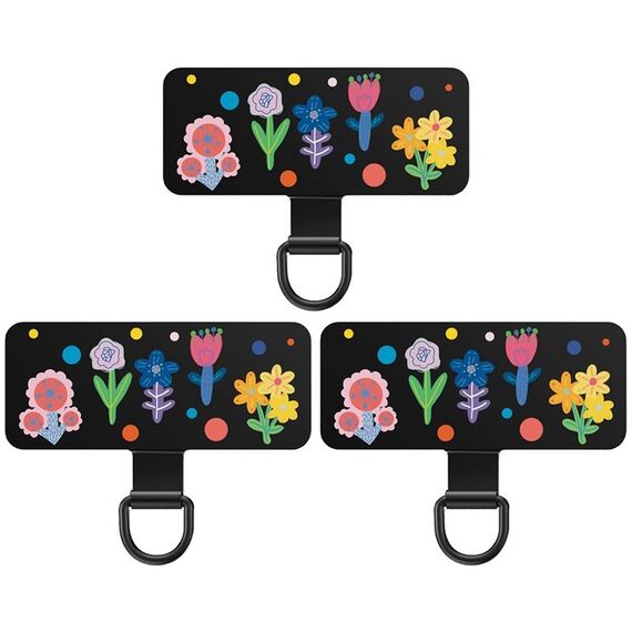 3 pezzi in acciaio inossidabile per cellulare cordino guarnizione universale cinturino da polso connettore fisso (Cartoon Garden)