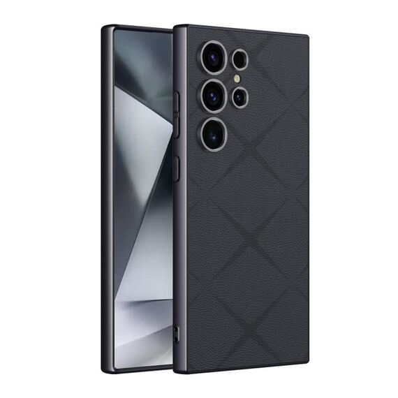 Per Samsung Galaxy S24 Ultra 5G GKK Asterism Metal Paint Skin Feel Custodia per telefono in pelle a copertura totale, penna non inclusa (nero)