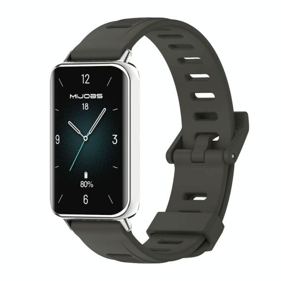 Per Honor Band 9 MIJOBS Cinturino per orologio in TPU traspirante con foro piatto (argento verde cachi)