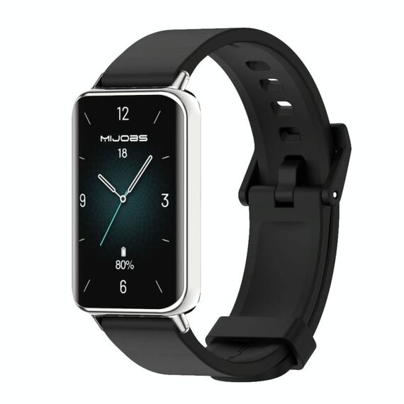 Per Honor Band 9 MIJOBS Cinturino in silicone tinta unita (nero argento)