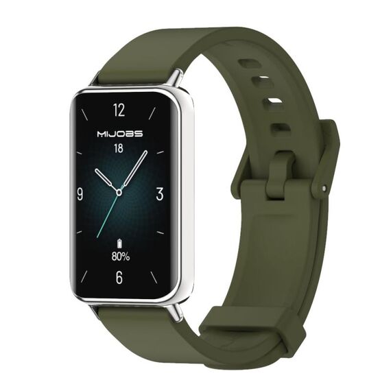 Per Honor Band 9 MIJOBS Cinturino in silicone tinta unita (argento verde militare)