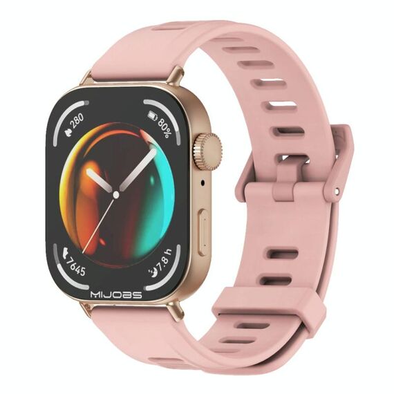 Per Huawei Watch Fit3 MIJOBS Cinturino in silicone con foro piatto (oro rosa)