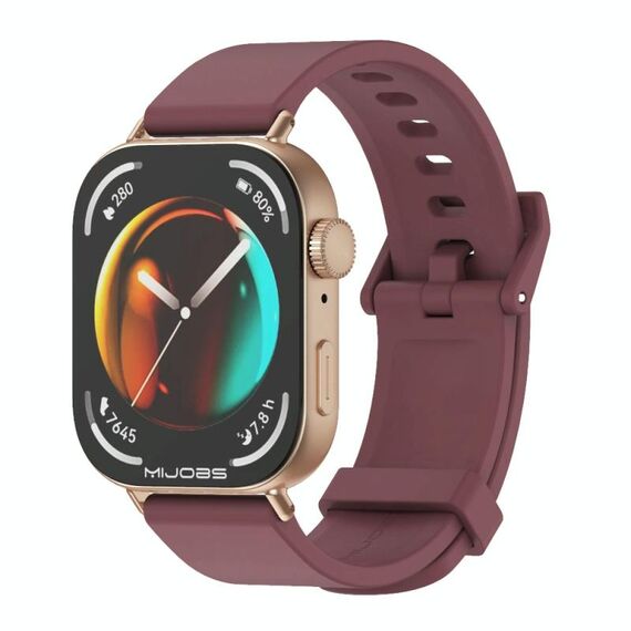 Per Huawei Watch Fit3 MIJOBS cinturino in silicone tinta unita (vino rosso oro rosa)