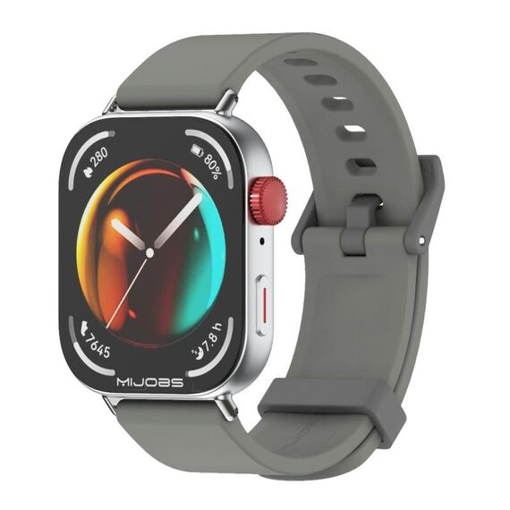 Per Huawei Watch Fit3 MIJOBS Cinturino in silicone tinta unita (grigio cachi argento)