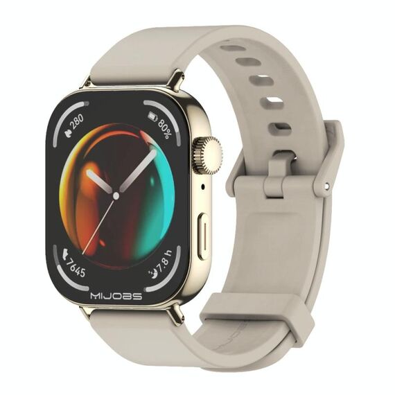 Per Huawei Watch Fit3 MIJOBS Cinturino in silicone tinta unita (grigio oro chiaro)