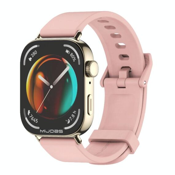 Per Huawei Watch Fit3 MIJOBS Cinturino in silicone tinta unita (oro chiaro rosa)