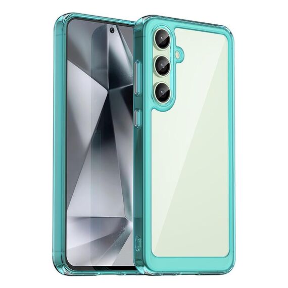 Per Samsung Galaxy S24 FE 5G Custodia per telefono in TPU ibrida acrilica serie colorata (blu trasparente)