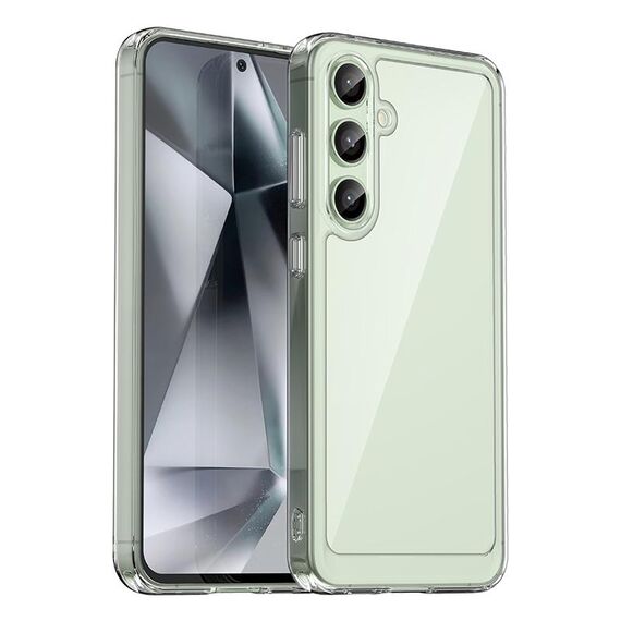 Per Samsung Galaxy S24 FE 5G Custodia per telefono in TPU acrilico ibrido serie colorata (trasparente)