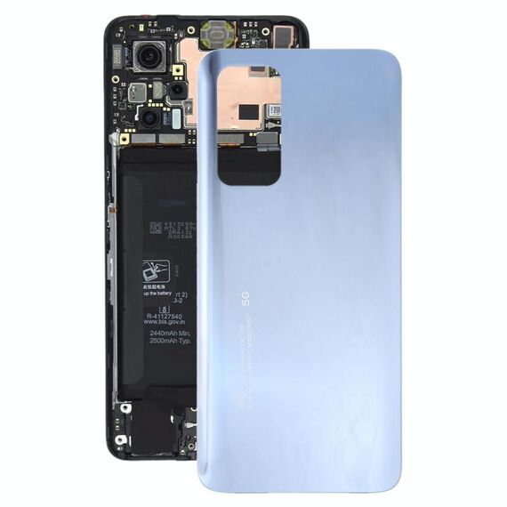 Per Xiaomi Redmi K30S Cover posteriore in vetro per batteria (argento)