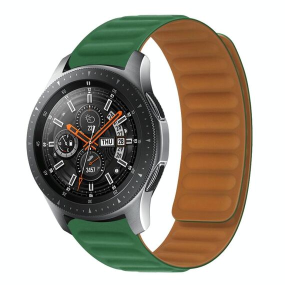 Cinturino per orologio in silicone magnetico con colore a contrasto da 22 mm (erba medica)