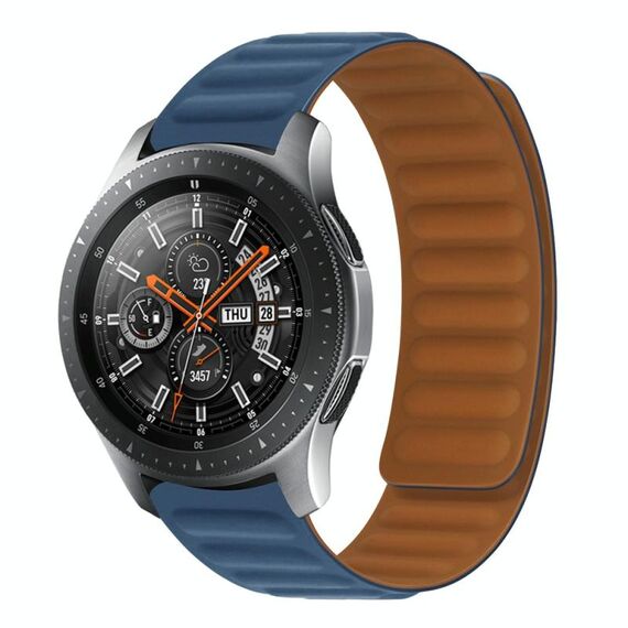Cinturino per orologio magnetico in silicone a contrasto da 22 mm (blu notte)
