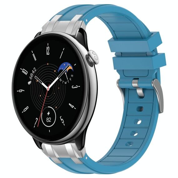 Per Amazfit GTR Mini Quick Release Silver Buckle 20mm Royal Silicone Watch Band (blu mare)