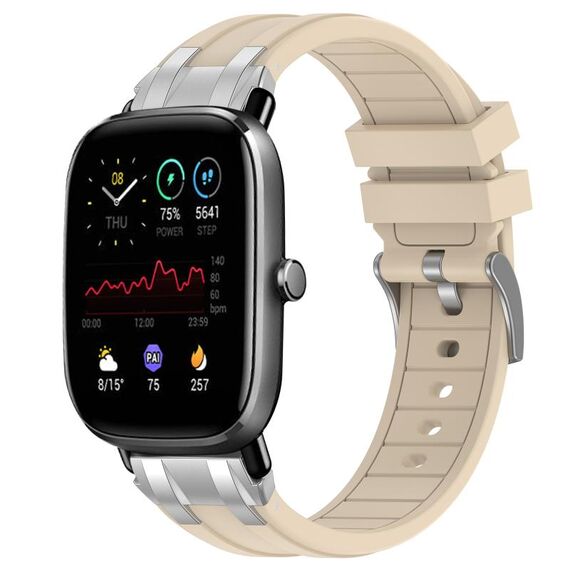 Per Amazfit GTS 2 Mini Quick Release Silver Buckle 20mm Royal Silicone Watch Band (Starlight)