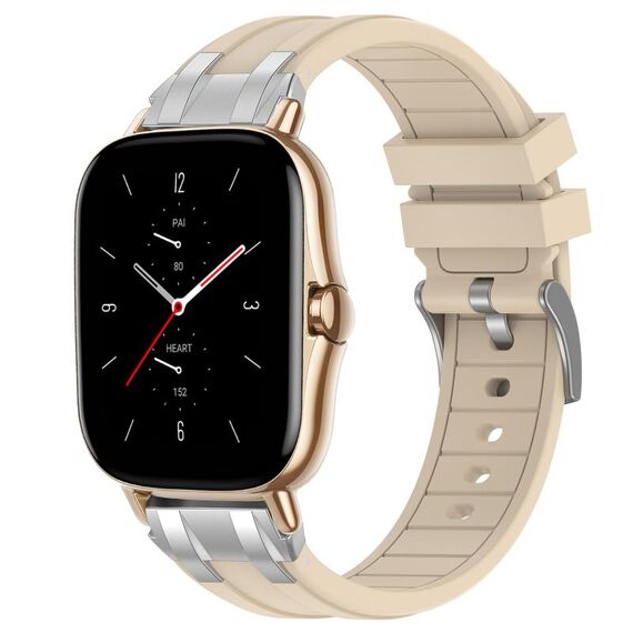 Per Amazfit GTS 2 Quick Release Silver Buckle 20mm Royal Silicone Watch Band (Starlight)
