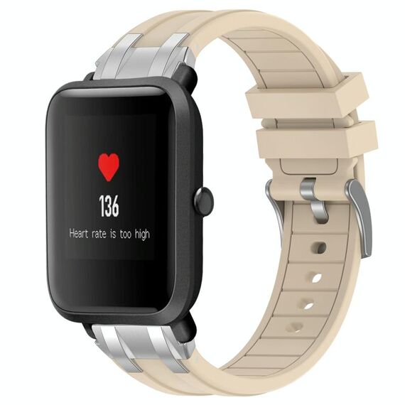 Per Amazfit Bip Quick Release Silver Buckle 20mm Royal Silicone Watch Band (Starlight)