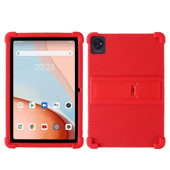 Per Blackview Tab 7 Wifi Custodia per tablet in silicone antiurto da 10,1 pollici con supporto (rosso)