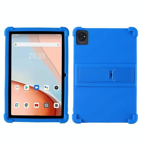 Per Blackview Tab 7 Wifi 10.1 pollici Custodia antiurto in silicone per tablet con supporto (blu)