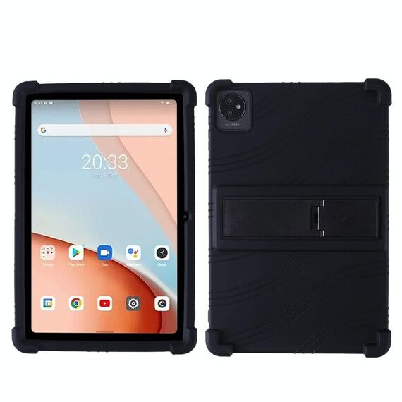 Per Blackview Tab 7 Wifi 10.1 pollici Custodia antiurto in silicone per tablet con supporto (nero)