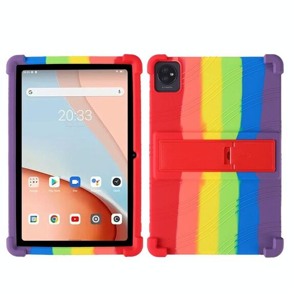 Per Blackview Tab 7 Wifi 10.1 pollici Custodia antiurto in silicone per tablet con supporto (arcobaleno)