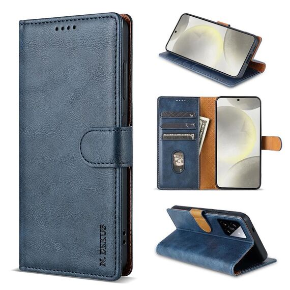 Per Xiaomi 14 N.BEKUS CSJ-P1 Custodia in pelle tinta unita (blu)