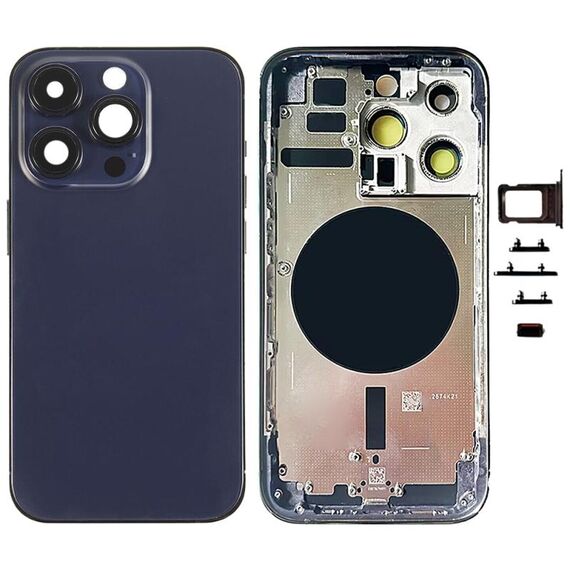 Per iPhone 14 Pro Cover posteriore batteria con tasti laterali e vassoio per carte, versione: versione cinese (viola)