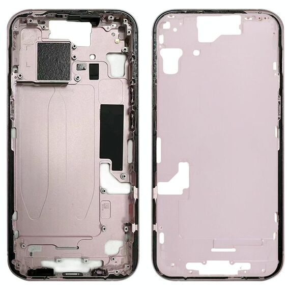 Per iPhone 15 Cornice centrale con tasti laterali + vassoio per carte, versione: versione USA (rosa)