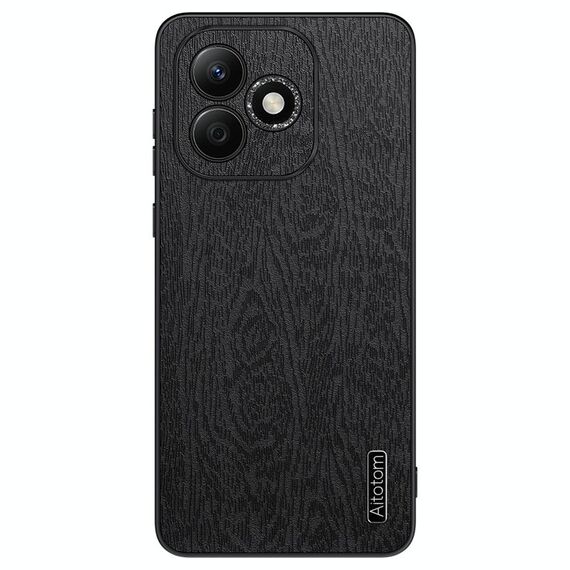 Custodia antiurto in pelle per telefono Honor X60i Tree Bark (nero)