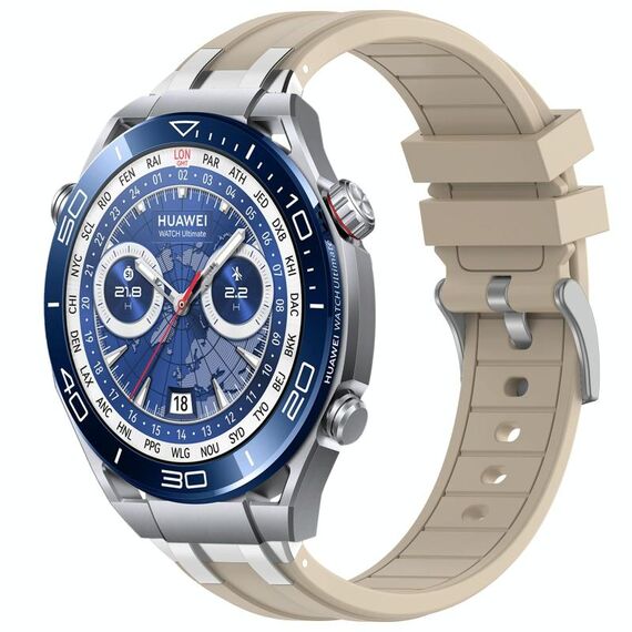 Per Huawei Watch Ultimate 22mm Quick Release Silver Buckle Royal Silicone Watch Band (Starlight)