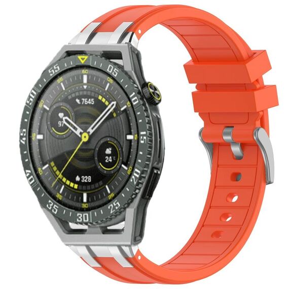 Per Huawei Watch GT3 SE 22mm Quick Release Silver Buckle Royal Silicone Watch Band (Arancione)