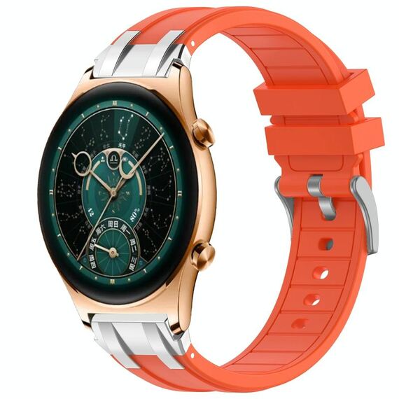 Per Honor Watch GS 4 22mm Quick Release Silver Buckle Royal Silicone Watch Band (Arancione)