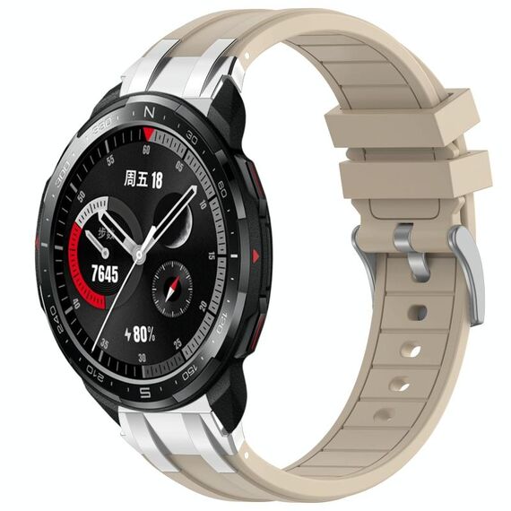 Per Honor Watch GS Pro 22mm Quick Release Fibbia Argentata Cinturino per Orologio in Silicone Reale (Starlight)