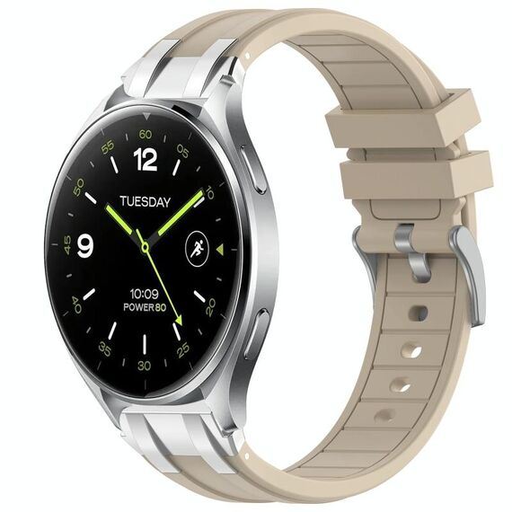 Per Xiaomi Watch 2 22mm Quick Release Silver Buckle Royal Silicone Watch Band (Starlight)