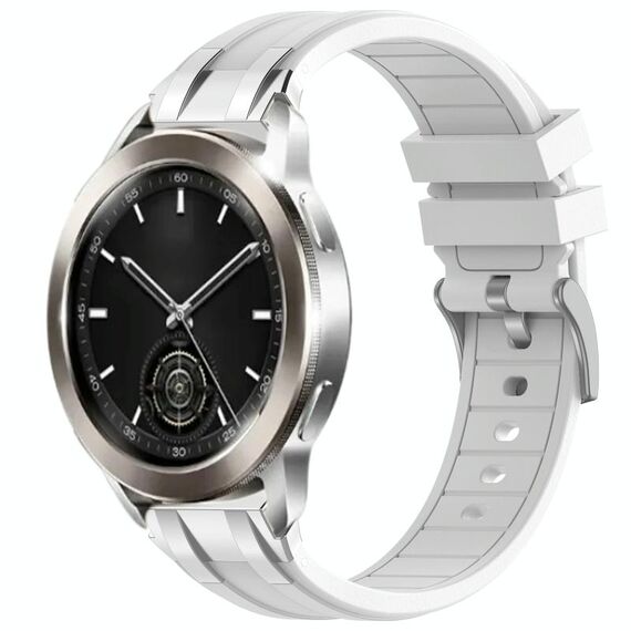 Per Xiaomi Watch S3 22mm Quick Release Silver Buckle Royal Silicone Watch Band (Bianco)
