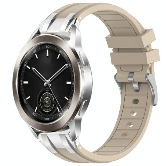 Per Xiaomi Watch S3 22mm Quick Release Silver Buckle Royal Silicone Watch Band (Starlight)