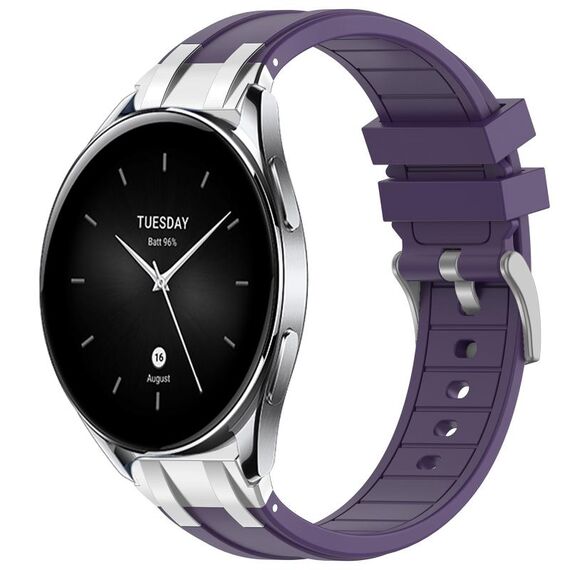 Per Xiaomi Watch S2 22mm Quick Release Silver Buckle Royal Silicone Watch Band (Viola)