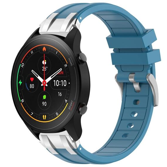 Per Xiaomi Watch S1 Pro 22mm Quick Release Silver Buckle Royal Silicone Watch Band (blu mare)