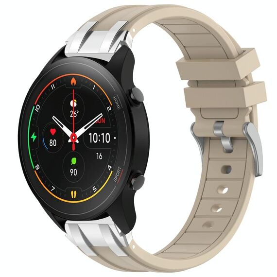 Per Xiaomi Watch S1 Pro 22mm Quick Release Silver Buckle Royal Silicone Watch Band (Starlight)